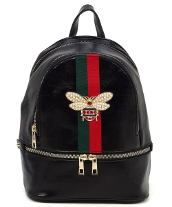 Queen Bee Stripe Backpack DL757B BLACK